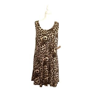 New Leopard Print Sleeveless Dress size- XL